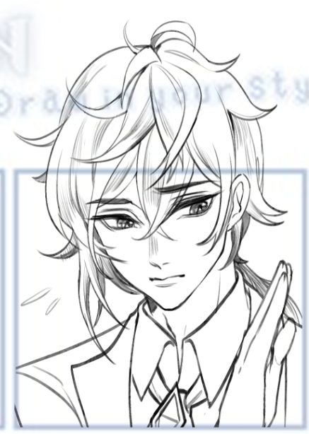 i realized i never drew any of the men in genshin before ? 