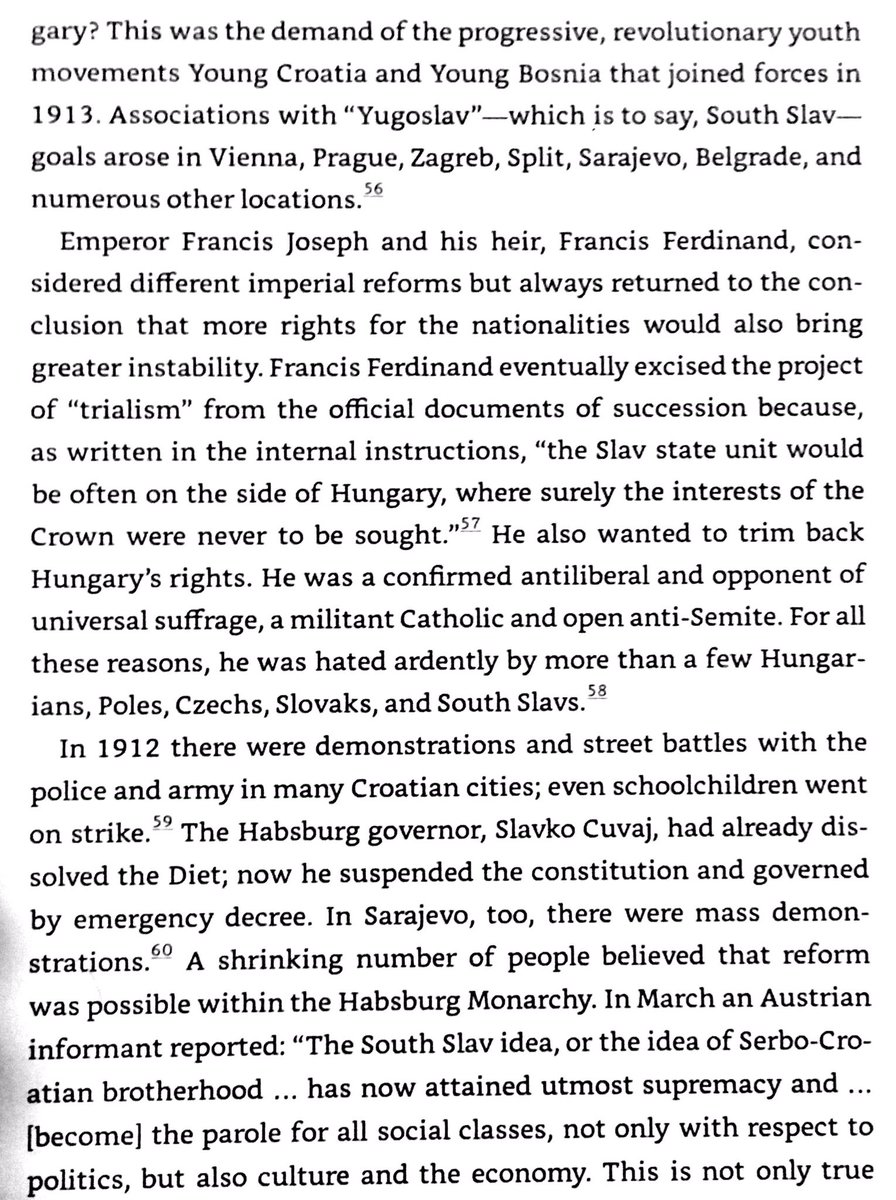 Young Turk Revolution in 1908 led Austria-Hungary to annex occupied Bosnia, Bulgaria to declare freedom, & Crete to reunite with Greece. Annexation inflamed S Slavic sentiments against Austria-Hungary, & Hapsburgs rejected idea of a triune monarchy with S Slav representation.