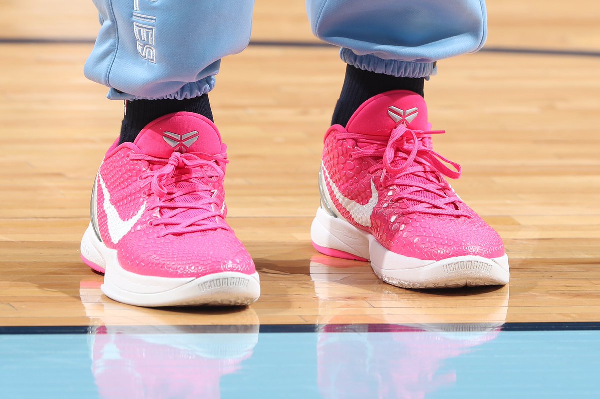 Nbakicks Ja Morant Laces Up The Kobe 6 Think Pink Nbakicks Nbakicks Ja Morant Laces Up The Kobe 6 Think Pink Nbakicks