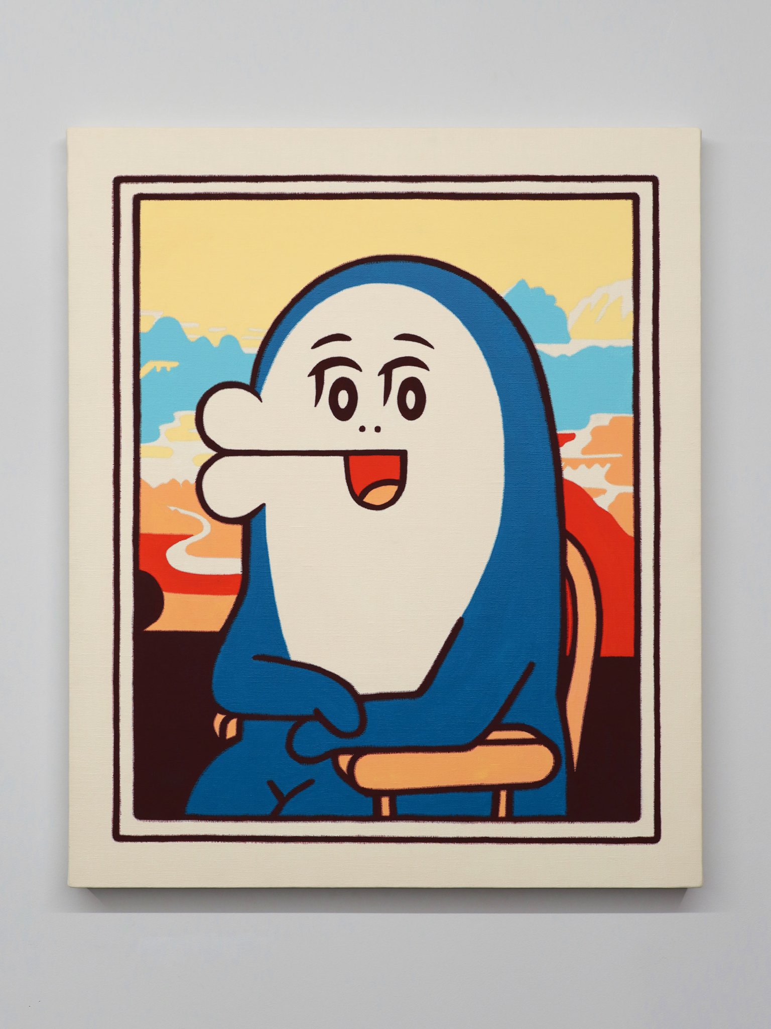 イルカのイルカくん『プカプカプカプ』絵画 イルカのイルカくん『プカプカプカプ』絵画