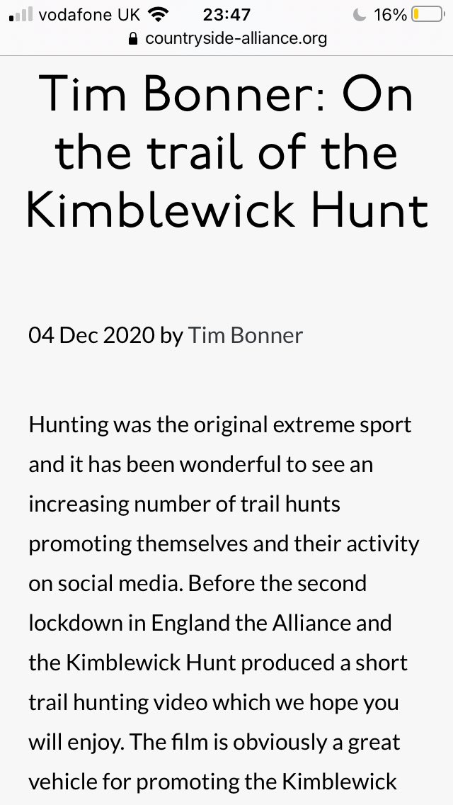 herbieharry's tweet photo. Remember the vile #CountrysideAlliance trying to undo the damage caused by the leaked webinars (in which top hunting officials filmed discussing how to lie, mislead & break the law) so they put out this guff abt #Kimblewick ‘trail’ hunting. The hunt just exposed by @rupertevelyn https://t.co/ZrSiKZ6Tao
