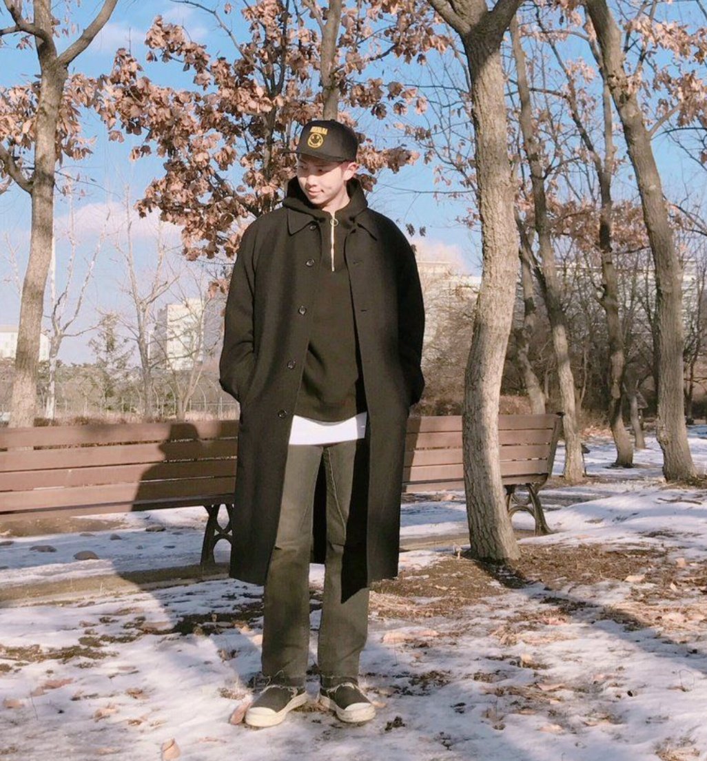 The abundance of Namjooning he has done in a long coat?!? It's a STAPLE of any Namjooning adventure