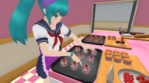 I had so much fun making these little cakes, I handed some to the girls 😁