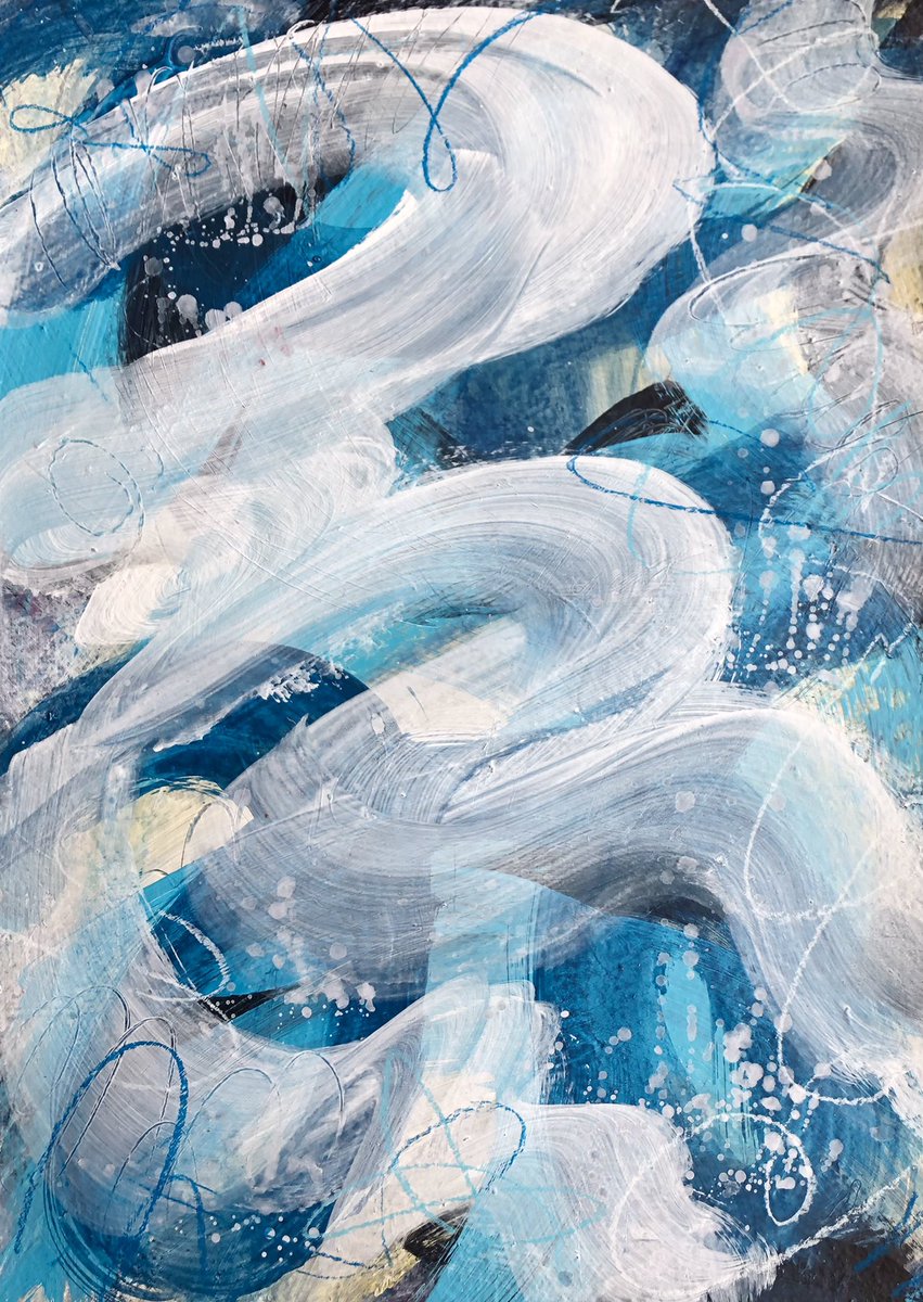 KateMLArtwork's tweet photo. ‘Snow squall’ mixed media on wc paper.#abstractwinter #abstractpainting #abstractblue #abstractart #contemporaryart https://t.co/1ZEPQ1sD9Q