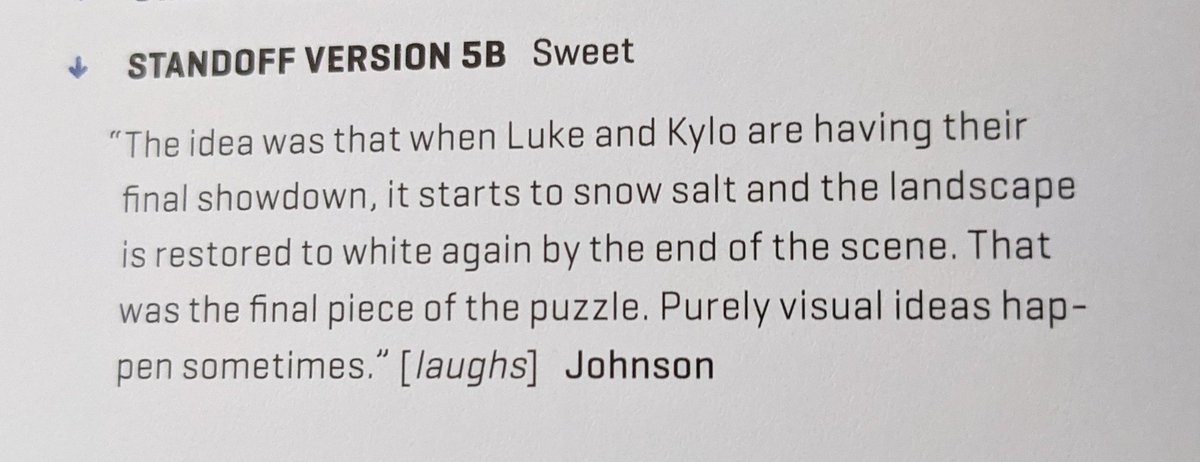 TLJ notes in the Art of TROS book