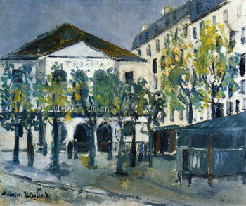 When a mental illness took hold of the 21-year-old Utrillo in 1904, his mother encouraged him to take up painting. He soon showed real artistic talent. With no training beyond what his mother taught him, he drew and painted what he saw in Montmartre.