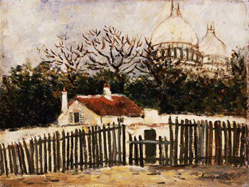 In middle age Utrillo was too ill to work in the open air and painted landscapes viewed from windows, from postcards, and from memory.