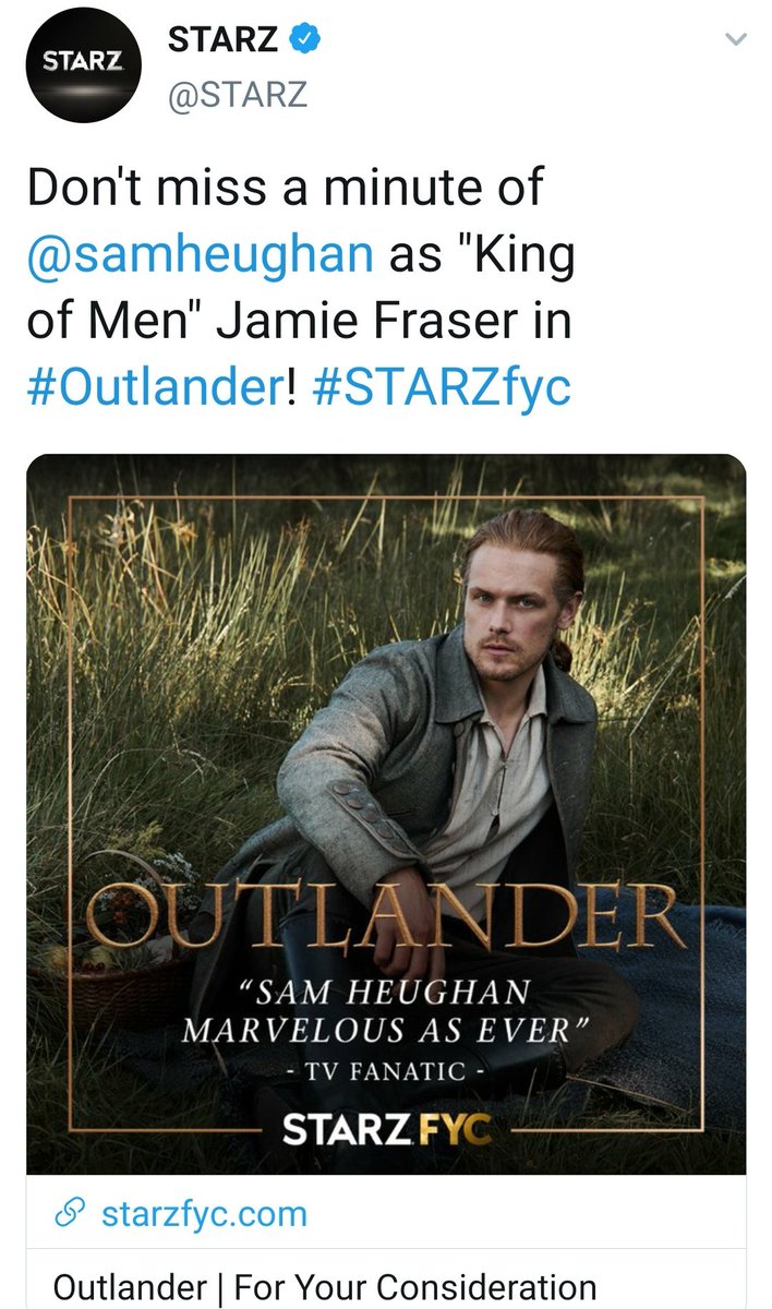 Wednesday started with a shout-out to the King of men, Sam's JAMMF! We would never miss a minute of Sam as Jamie! #SamHeughan  #Outlander