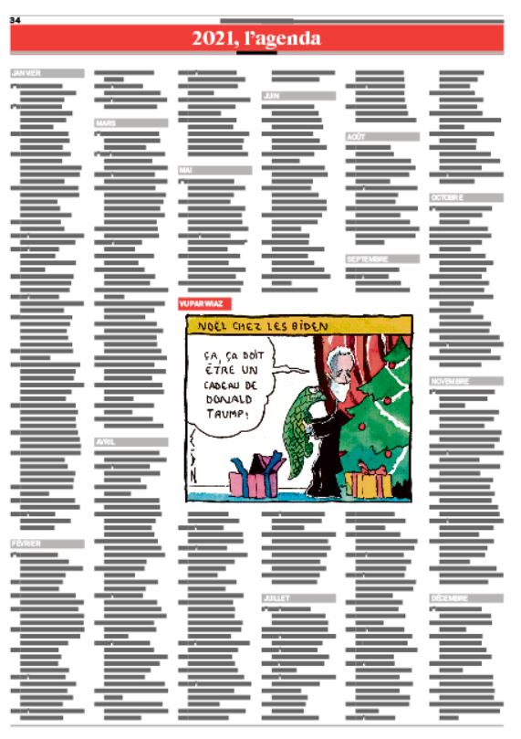 Ce dimanche dans le JDD, notre traditionnel agenda. Il comporte 167 événements de l'année à venir. Espérons qu'il y en aura davantage qui tiendront que ceux annoncés fin 2019.