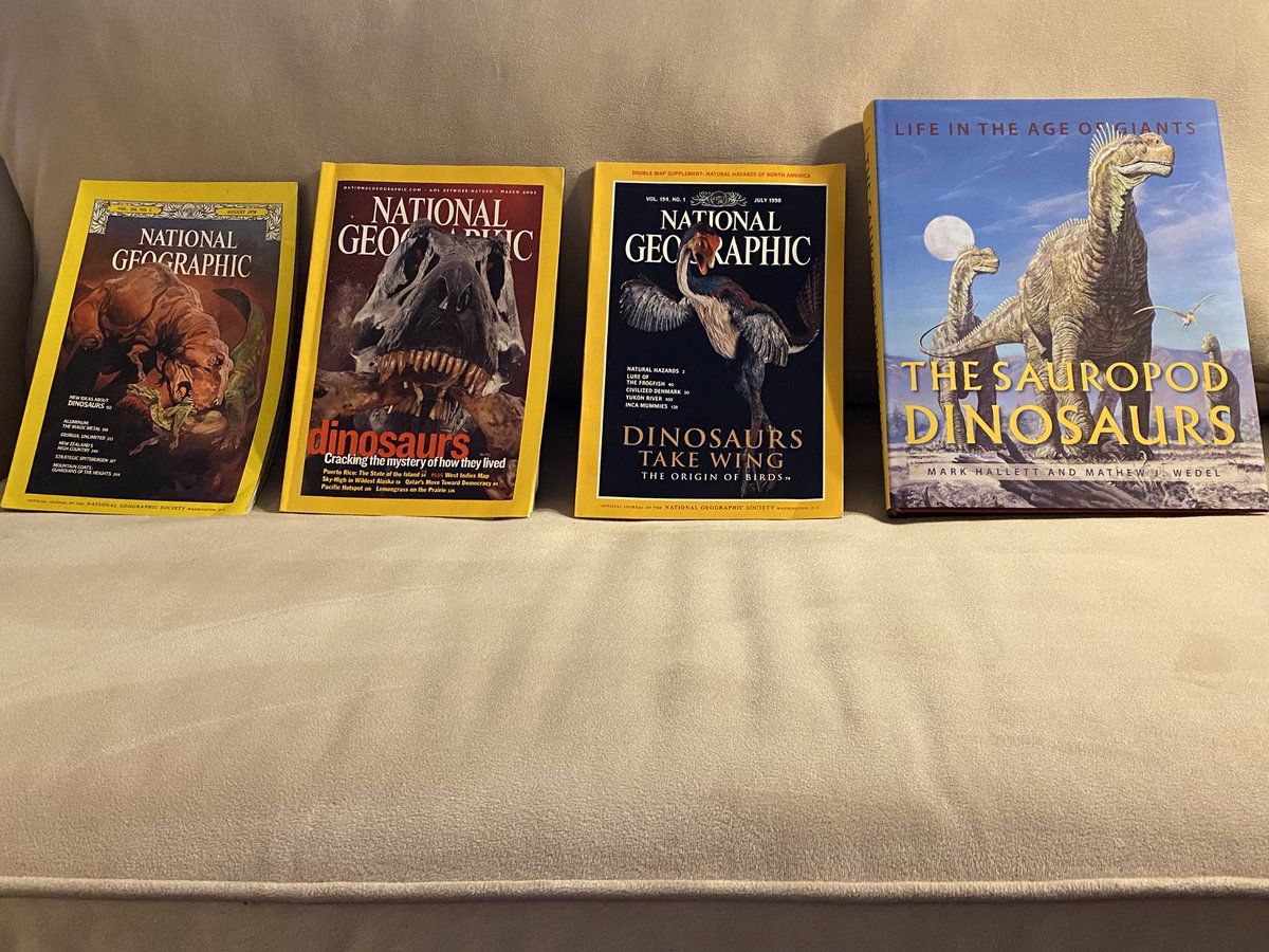 EJR_Paleo_MSc's tweet photo. I forgot to show off the birthday haul. Thank you everyone for the birthday wishes! Magazines by @NatGeo, an @Arcteryx hat, the newest T-shirt and hoodie by @permiawear, and the book “The Sauropod Dinosaurs: Life in the Age of Giants” by Matt Wedel of @SV_POW  and Mark Hallett https://t.co/sVmLzJIUjA