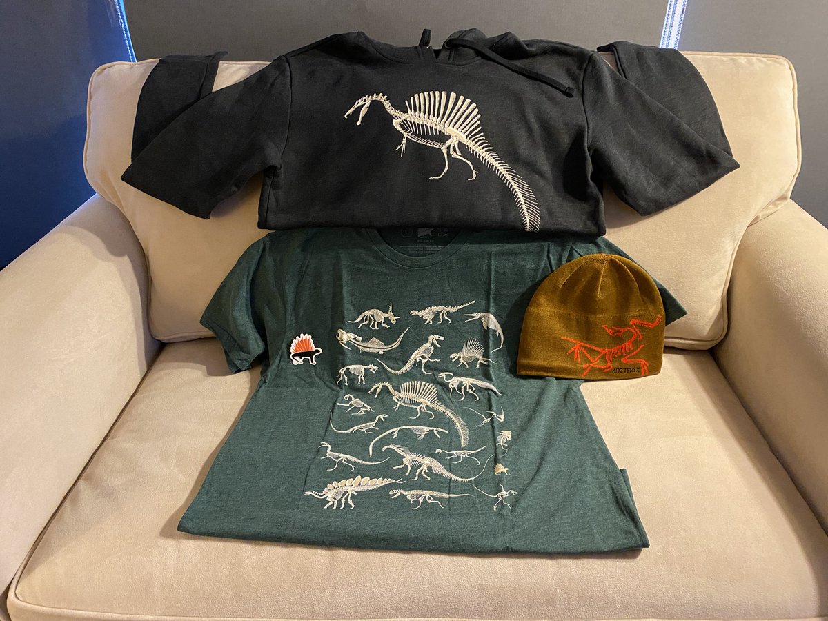 EJR_Paleo_MSc's tweet photo. I forgot to show off the birthday haul. Thank you everyone for the birthday wishes! Magazines by @NatGeo, an @Arcteryx hat, the newest T-shirt and hoodie by @permiawear, and the book “The Sauropod Dinosaurs: Life in the Age of Giants” by Matt Wedel of @SV_POW  and Mark Hallett https://t.co/sVmLzJIUjA