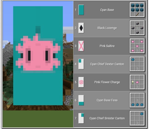 Axolotl banner minecraft tutorial