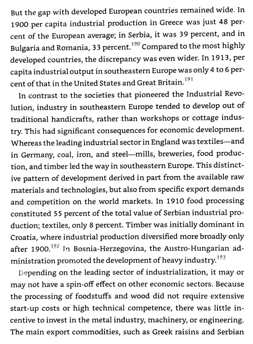 Industrialization of Balkans from 1890s to WWI successfully reduced reliance on imported manufactured goods & improved per capita GDP, but gap in production between Western states & Balkan states still increased.