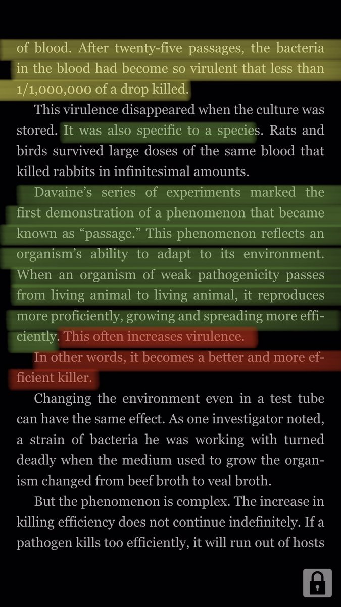 See, when a virus is better at penetrating cells (as this new strain is), it means it probably infects many more cells, reproduces faster&spreads through the body faster, which means it’s harder to stop, which means it kills more. This was known 150y ago. It’s called passage