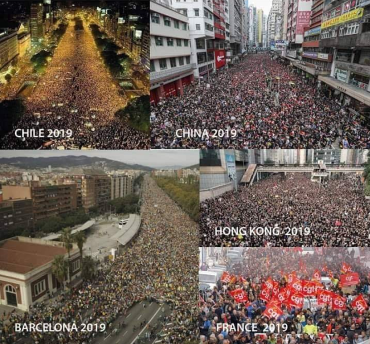 24/ Massive protest happened in 2019; Hong Kong, France, China, Ecuador, Haiti, Lebanon, Iraq, Iran, Chile, Spain, Netherlands, Indonesia, Turkey, Venezuela, Brazil, etc. The common man is no longer represented by transnational corporate interest & the politicians who serve them.