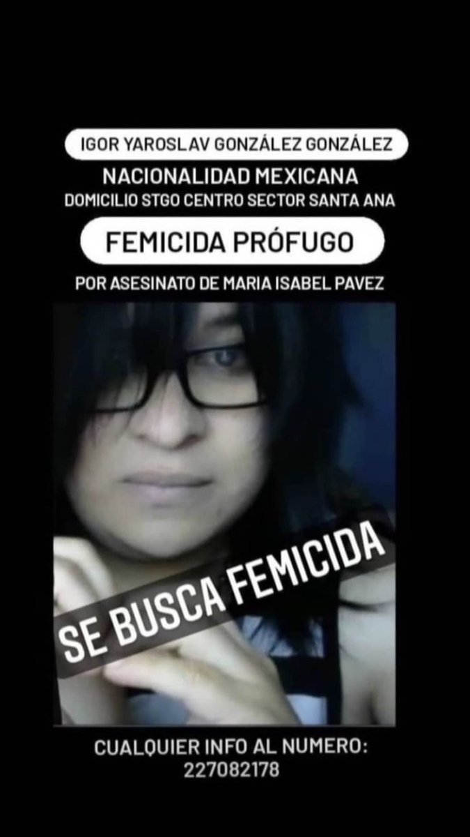 catafruna1's tweet photo. #JusticiaparaMariaIsabelPavez #JusticiaParaMariaIsabel #NiUnaMenos #Feminicidio #feminismo 
difundir por favor... https://t.co/w0J0Ufw0G4