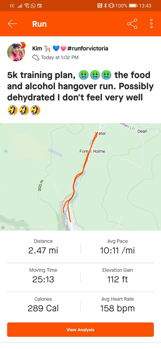 bimbers46's tweet photo. Really struggled on today's training plan, too much food and drink yesterday but at least I had a go π #runforvictoria #ukrunchat #asthmaticrunner https://t.co/qooxeYSZsz
