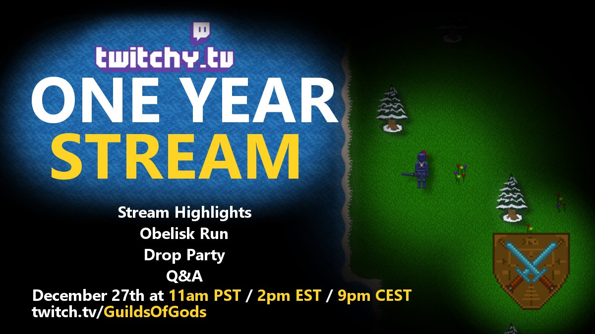 This Sunday Development Stream will be our #streaming anniversary!

Be sure to drop in and partake in some exciting events!

#games #livestream #mmorpg