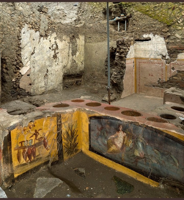 From left to right;Fish - a staple of the Mediterranean diet ancient AND modern. Mythical creature accompanying a God or Goddess - I'm gonna take a guess and say it's the God Apollo. More fish/crustaceans