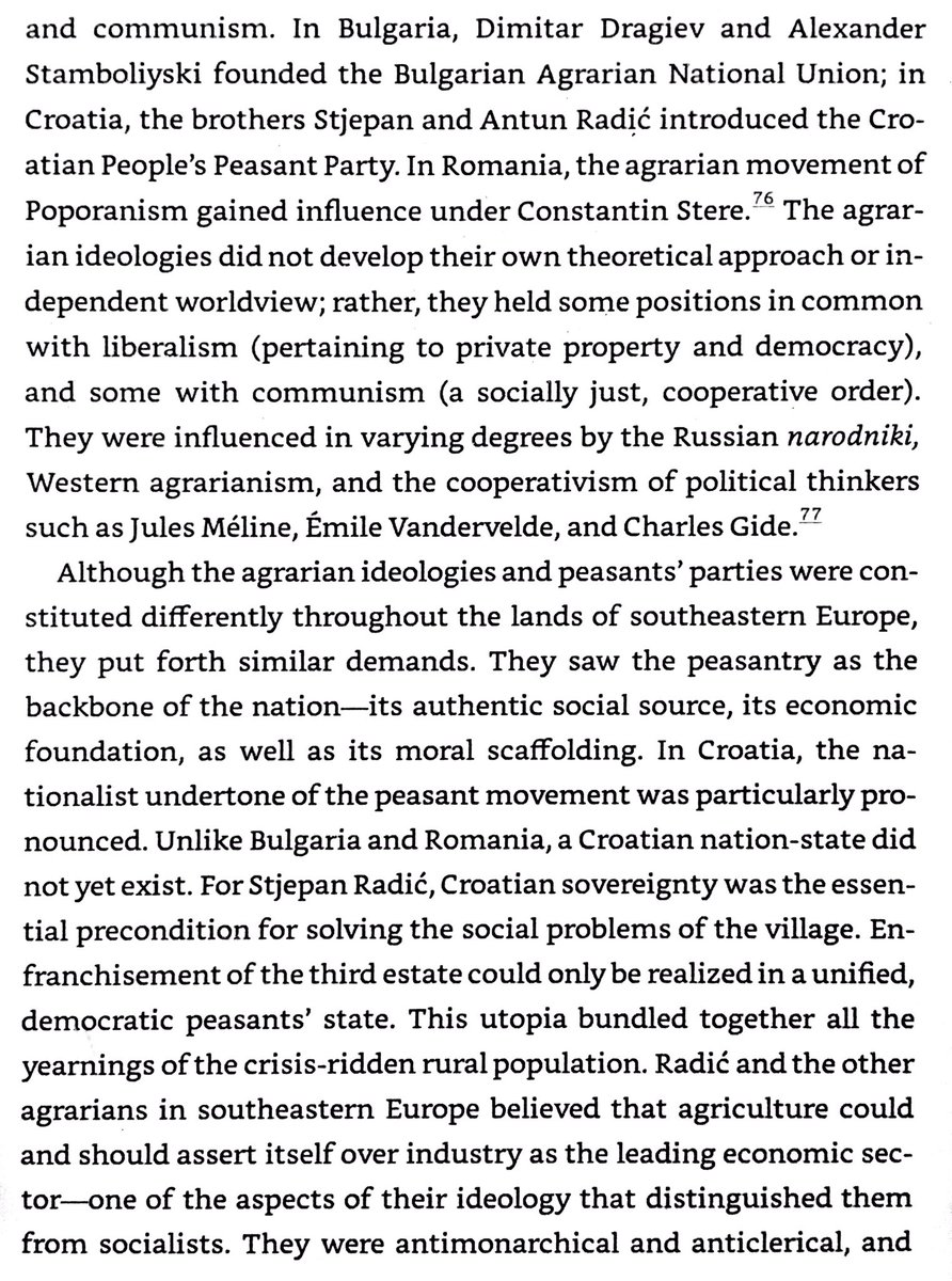 Agrarian political parties were the main alternative to the bourgeoisie-dominated liberal parties in the Balkans. They supported agricultural investment, cooperatives, practical education, & better finance institutions. They gained great influence after WWI.