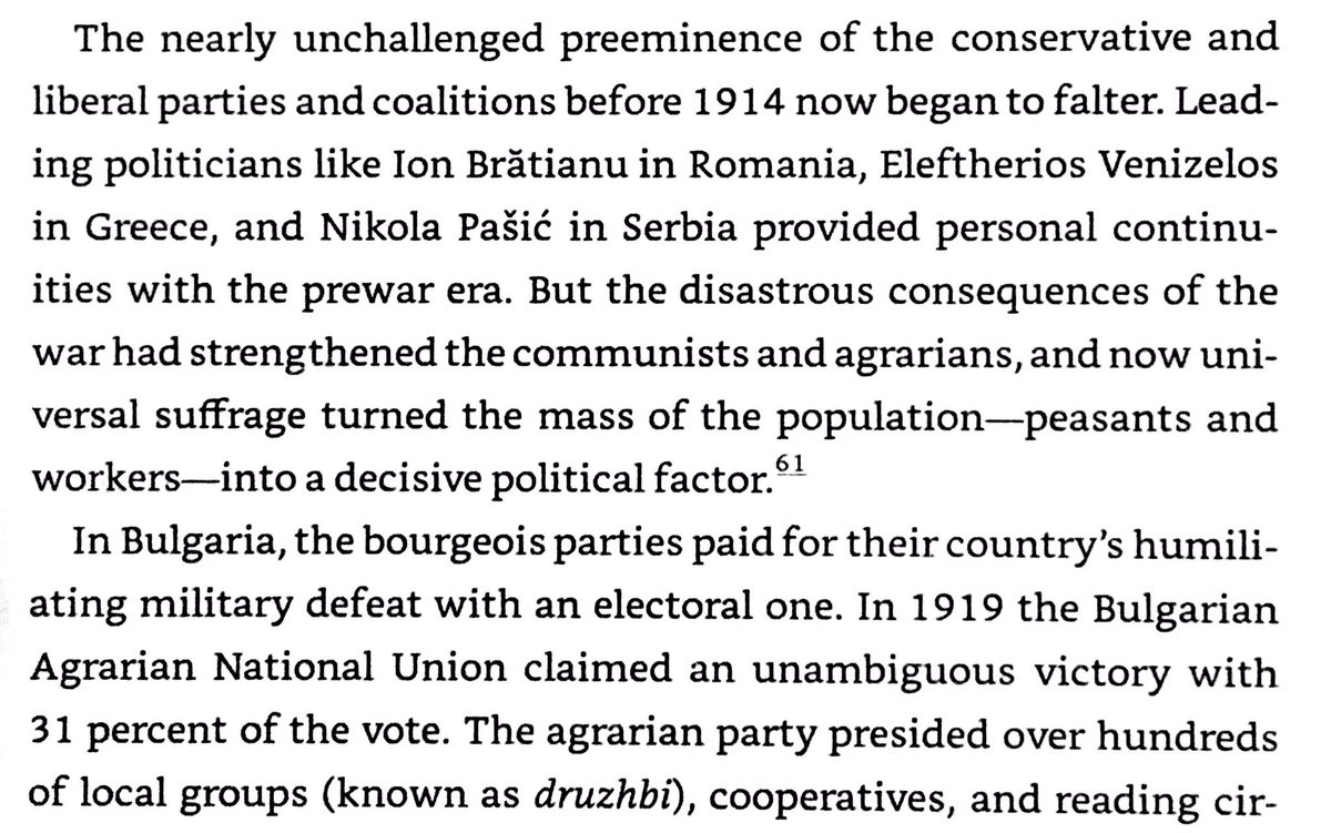 Agrarian political parties were the main alternative to the bourgeoisie-dominated liberal parties in the Balkans. They supported agricultural investment, cooperatives, practical education, & better finance institutions. They gained great influence after WWI.