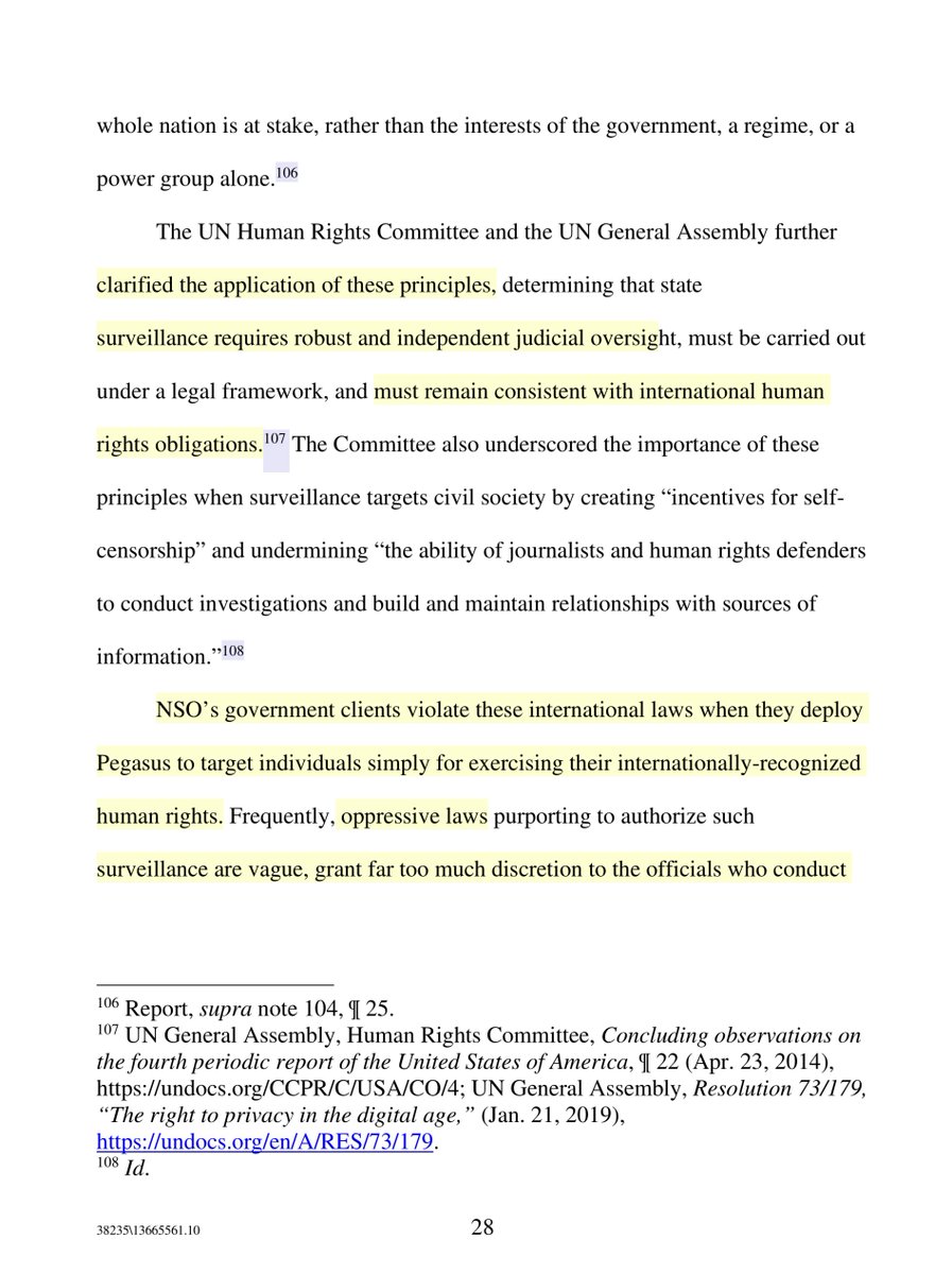 “NSO continues to supply surveillance technology to its clients.. knowing they use it to violate international law, failing to fulfill its responsibility to respect human rights”Almost a year ago I was like HELLO anyone else read the UNHCR report? https://twitter.com/File411/status/1220023102689677314,?s=20