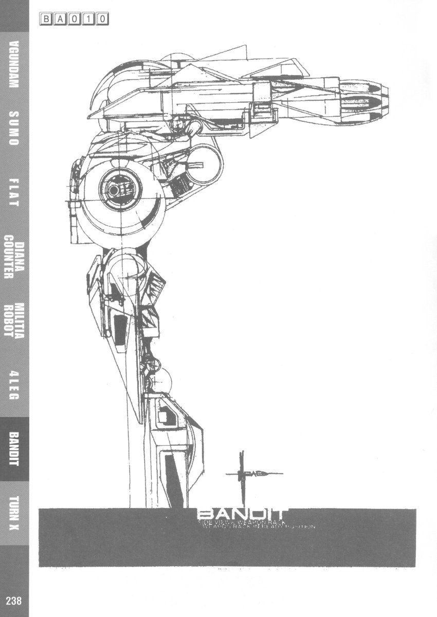 Syd Mead's 2nd and 3rd presentations of the Bandit, in which the overall mechanical design & framework is matured.