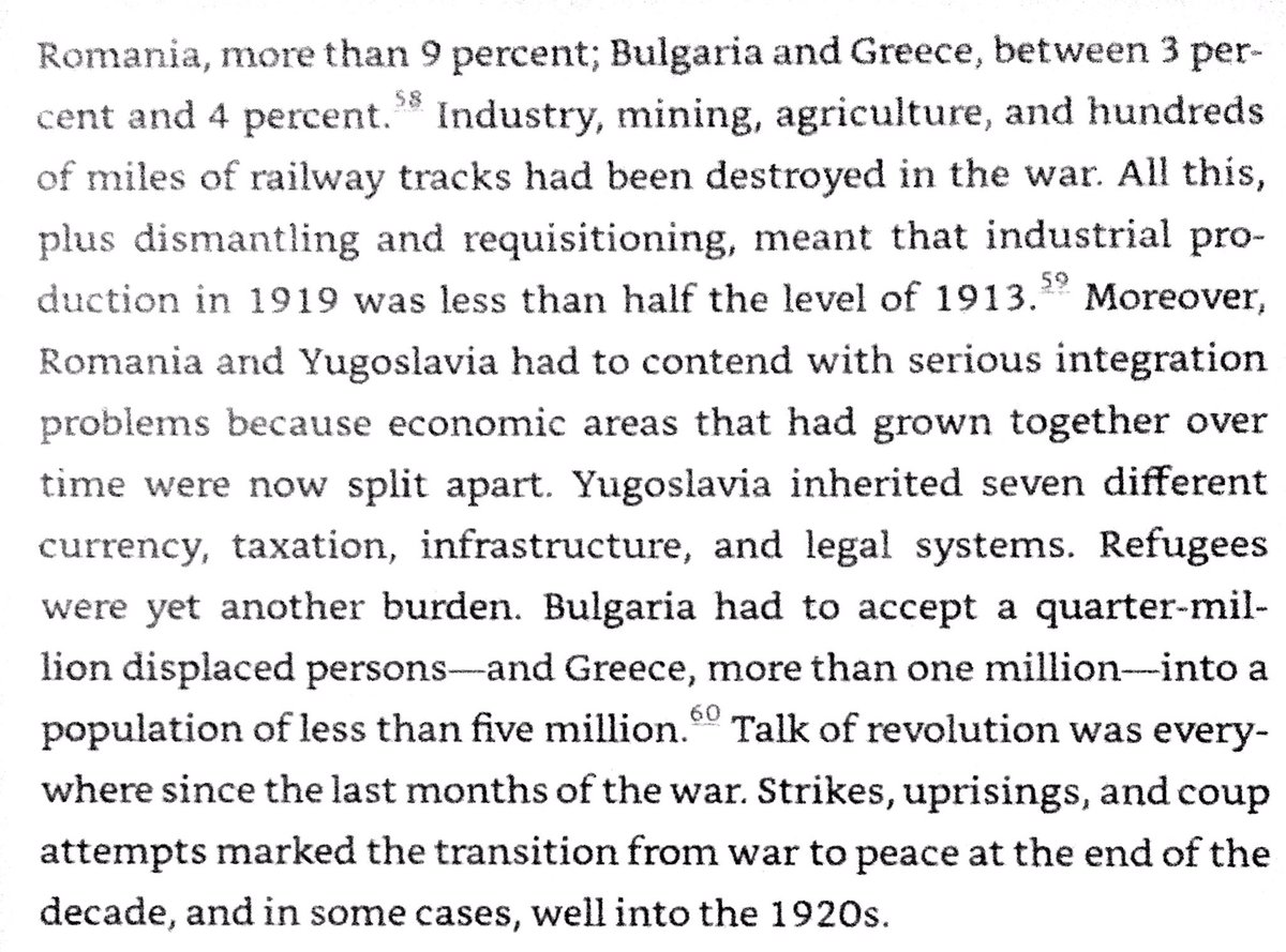 Serbia lost 16% of her population in WWI, Romania 9%, Bulgaria 3%, & Greece 3%. 20% of the Greek population were refugees.