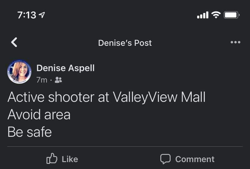 Matthew21344103's tweet photo. Lordddddddd. Active shooter in my hometown. I hate this world. 🙏🙌🙏 https://t.co/91N6a0TIY1