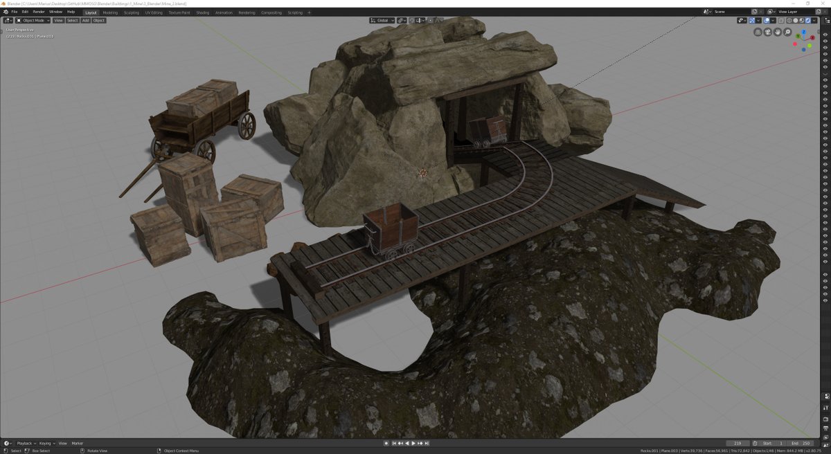 BackrootG's tweet photo. I modeled a Mine for my massively Multiplayer Online Strategy Game [MMOSG].
Here is a video of the Mine: https://t.co/vOgsFomp5M
#screenshotsaturday #indiegames #indiedev #indiegamedev #gamedev #gaming #MMO #MMOSG https://t.co/e6fH2cDXnu