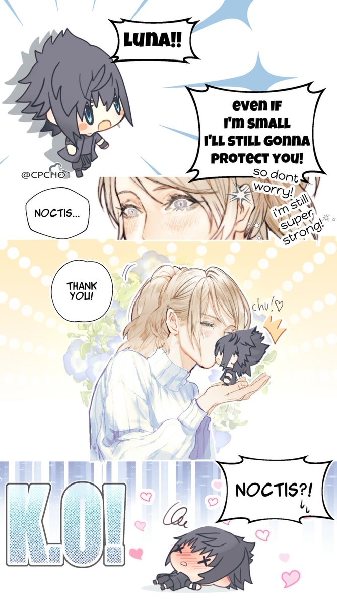 >“I’ll protect you Luna! I’m strong!!!111”
>One hit K.O from Luna’s kiss 😒😒#LuNoct #Noctluna