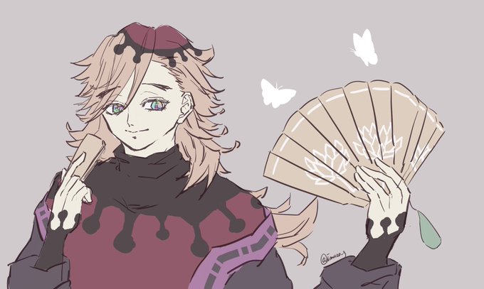 いむろさんがTwitterに投稿した童磨(鬼滅の刃)のイラスト。