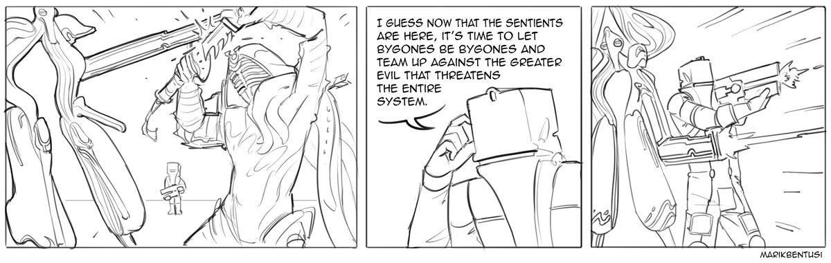 small sketchy Warframe comic 