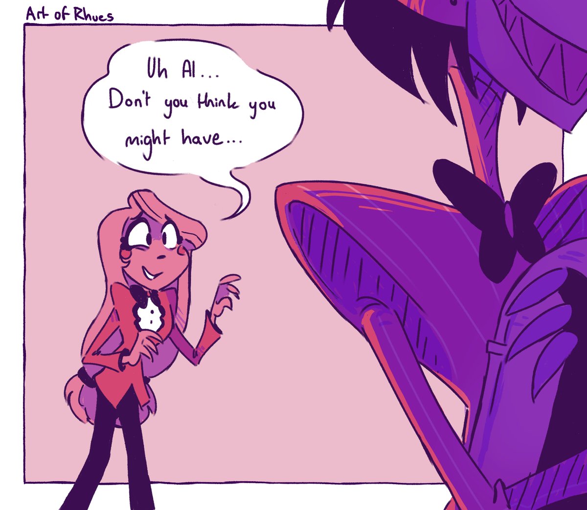 Am I under the impression that Alastor collects and hoards old and abandoned radios which he individually names after famous Jazz musicians....Yes...Yes I am.. #HazbinHotel  #HazbinHotelAlastor  #HazbinHotelFanart  #HazbinHotelcharlie  #hazbinhotelcomic