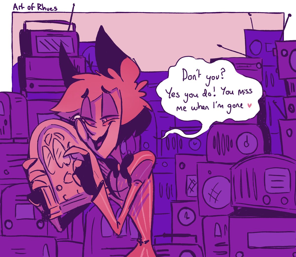 Am I under the impression that Alastor collects and hoards old and abandoned radios which he individually names after famous Jazz musicians....Yes...Yes I am.. #HazbinHotel  #HazbinHotelAlastor  #HazbinHotelFanart  #HazbinHotelcharlie  #hazbinhotelcomic