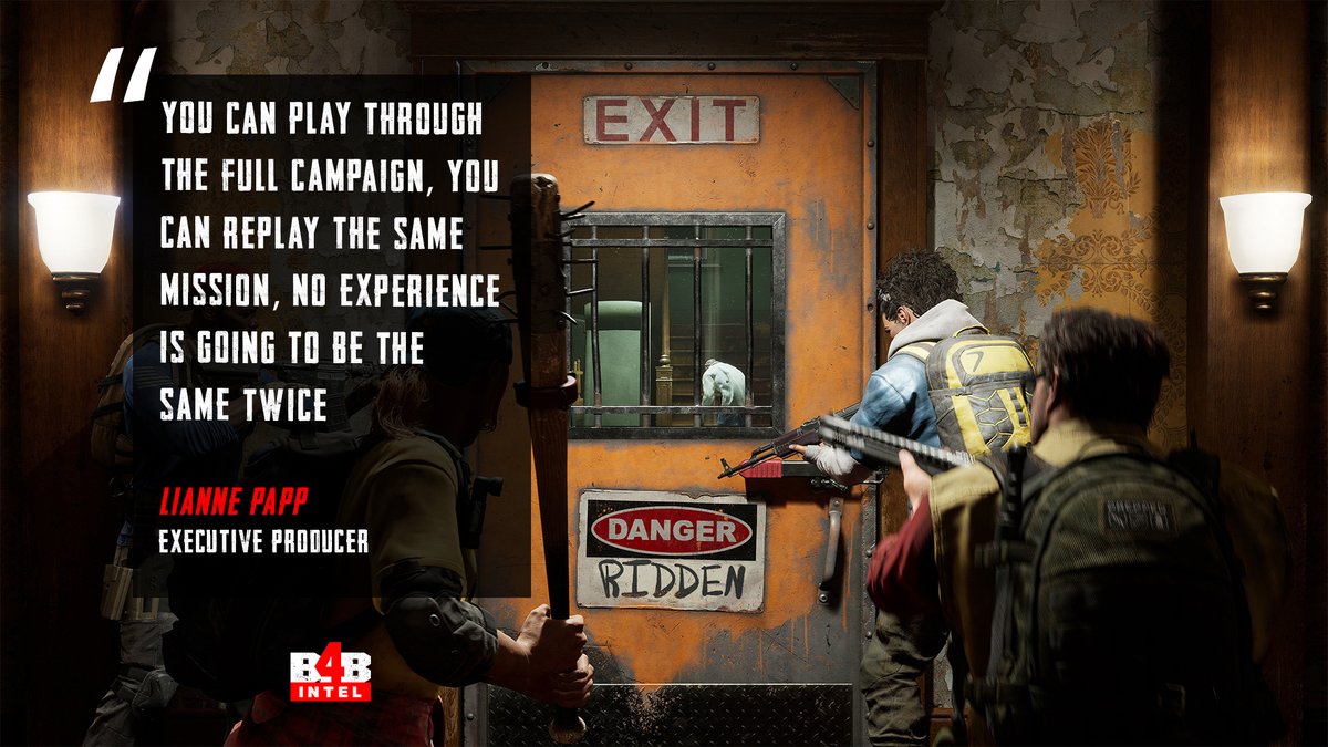 Back4Intel's tweet image. No matter how many times you play through a mission, @back4blood &apos;s game director will shake things up! @snowkissed_  Talks about how every experience will be different and no matter how many times you play, nothing will be the same twice! #Back4Blood #B4B #B4BIntel