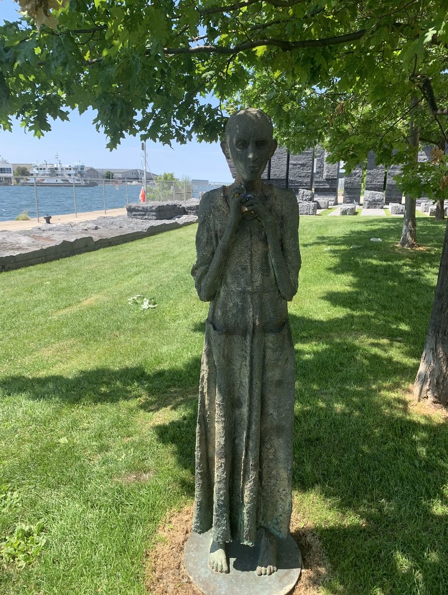 what more do we need to say than this? a homeless camp was cleared from Eirann Quay to make way for the ... refugee memorial. one former resident went to another camp and - tw self violence - lit himself on fire recently, intentionally, out of frustration. he's ok now.  #toronto