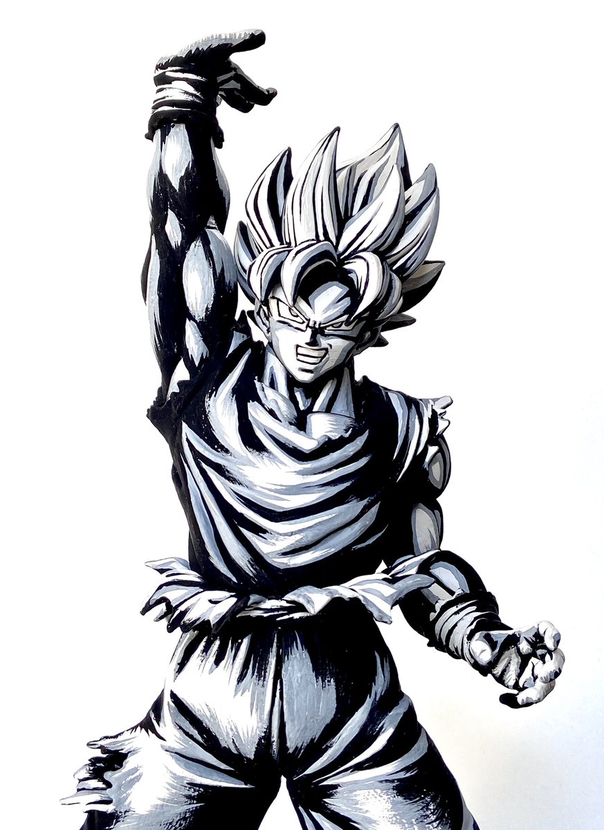 マキシマモノクロ悟空が出来ました。 今回はトーンを一つ入れてみまし