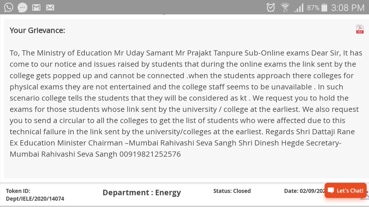 kuzhow's tweet photo. Online exams issue raised vt govt of maharashtra 
Shri Dattaji Rane Ex Education Minister 
Chairman –Mumbai Rahivashi Seva Sangh
Shri Dinesh Hegde Secretary- Mumbai Rahivashi Seva Sangh 00919821252576 https://t.co/dMQIPEUfLb
