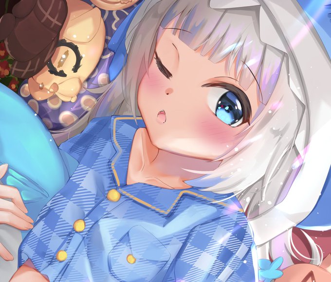 Gura:I want to sleep more.
Ina:Your eye will have a circle haha.
Gura:NOOOOO~~~~~🦈🦈🦈
#gawrt  #gawrgura 