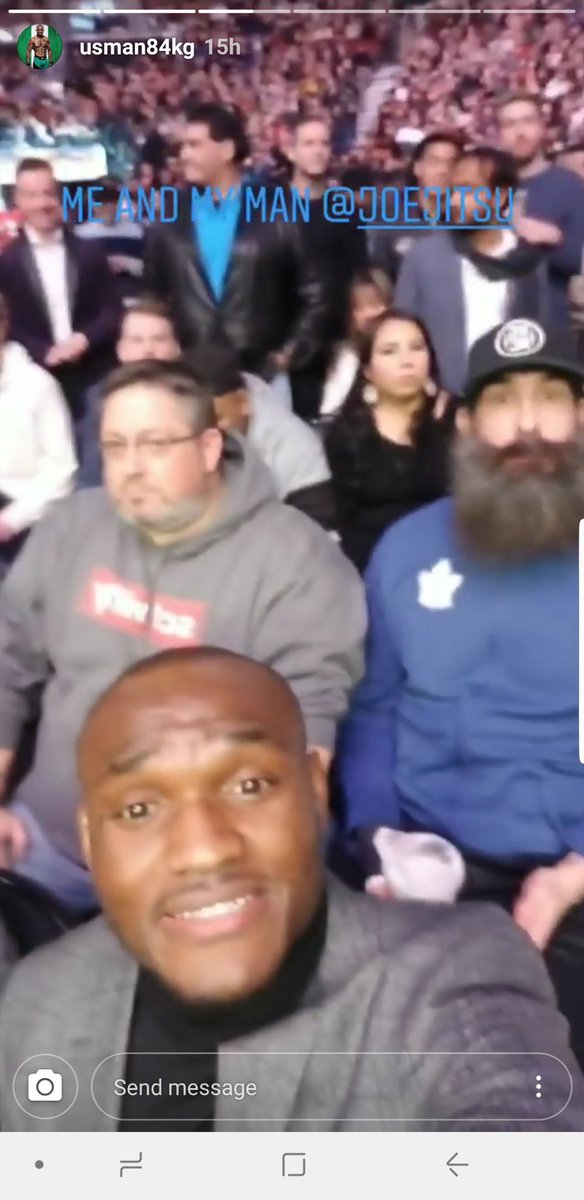 He was real pleased with photobombing Kamaru Usman’s pic. Looking like a lunatic.