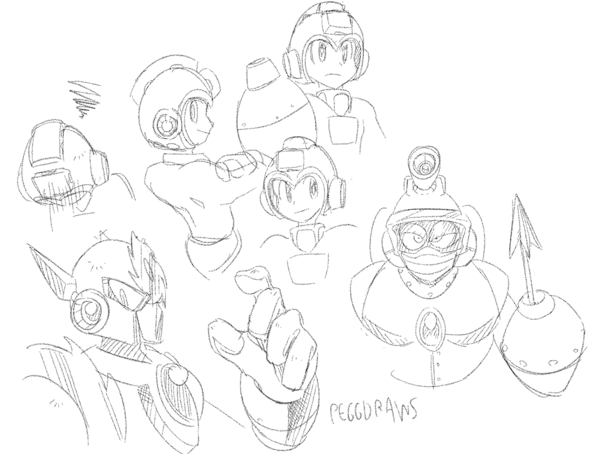 sketches to test out new tablet

#megaman 