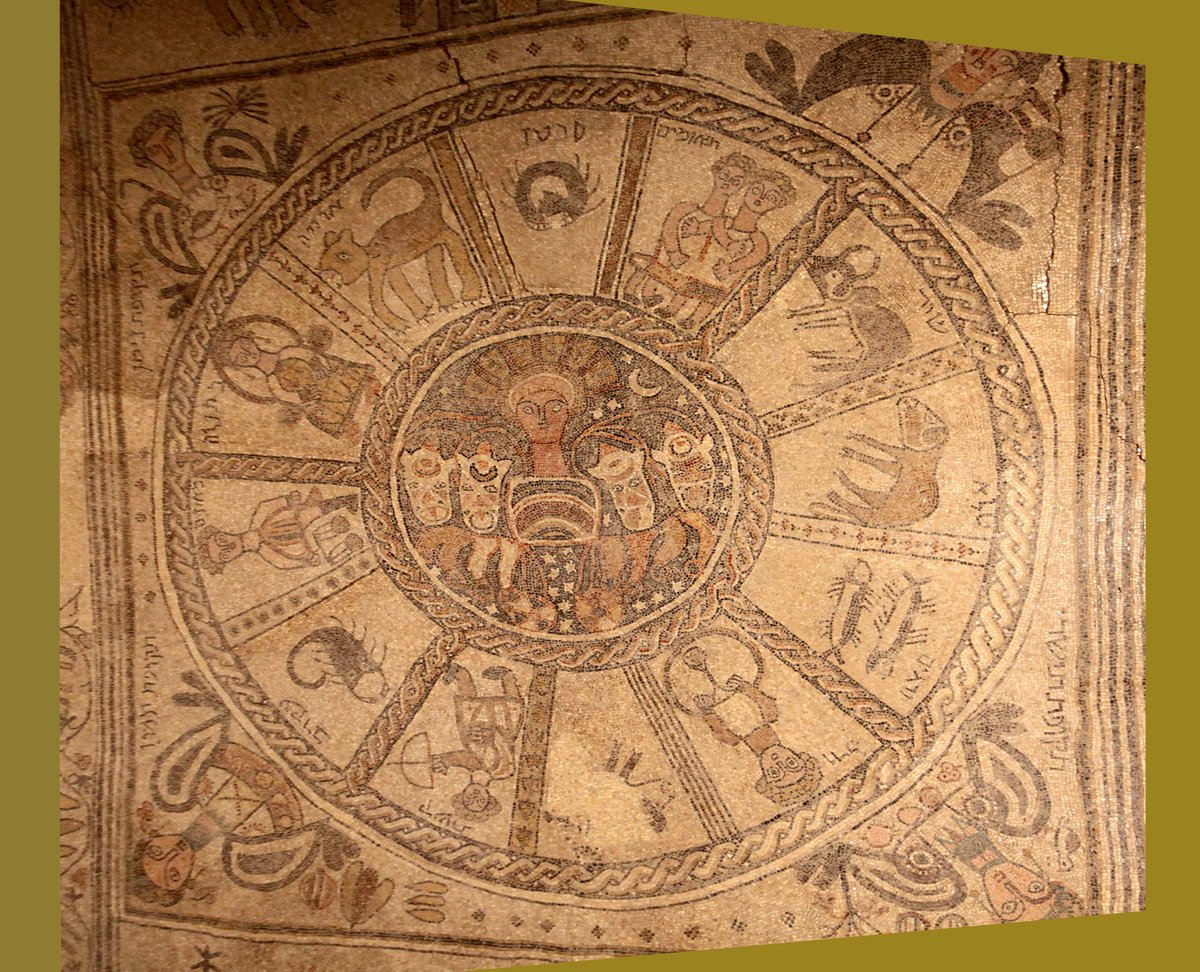 Here are two more examples of Sol with the Zodiac wheel, also from synagogues. Just to show it was not an isolated usage. It was common.