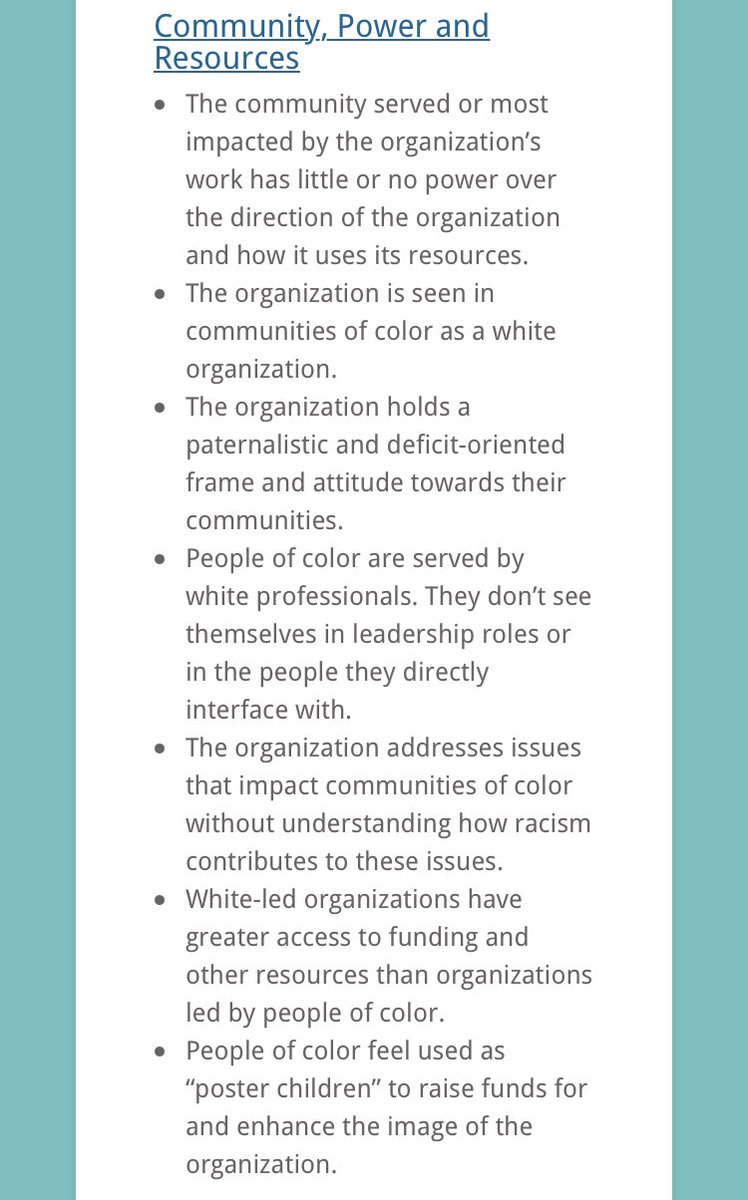  #socialwork programs that truly want to be antiracist need to take a critical self-reflective look.  #SocialWorkTwitter This article matches so much of my thoughts of the school of social work where I last worked. 1/2 http://www.mayenoconsulting.com/wordpress/seeing-and-naming-racism-in-nonprofit-and-public-organizations/