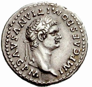 This is a coin of the emperor Domitian(81-96). The figure sitting on the left is his son, sitting on the cosmic orb with the 7 planets. This commemorates the deification of his dead son. Domitian enrolled several of his family members into the official imperial cult.