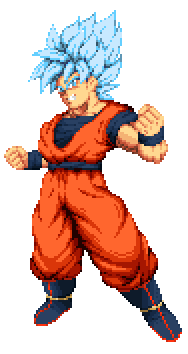 Pixilart - Super Saiyan Goku Blue Gif uploaded by Spiffy-Dude-101