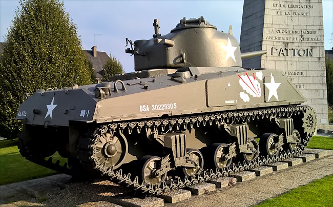 Incidentally, Abrams' tank looked like this. I'm not 100% sure this is the actual tank or one painted to look like his, but there is a tank in Avranches, France with these markings.  …http://tank-photographs.s3-website-eu-west-1.amazonaws.com/avramches-m4a4t-sherman.html