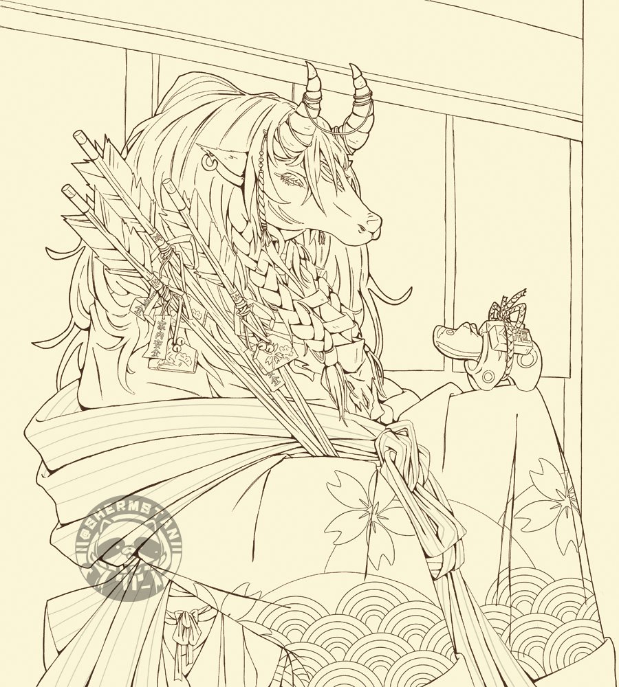 Lines done for 2021 Patreon postcard! :] There's still 5-ish days to join in and get them! Hoping to finish colours in the next few days ✌✨ 
