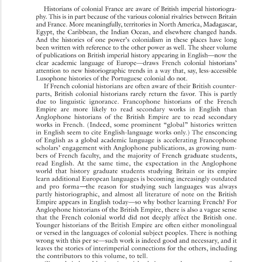 For Anglophone historians of the British Empire, there is a vague sense of the French colonial world didn't deeply affect the British one.