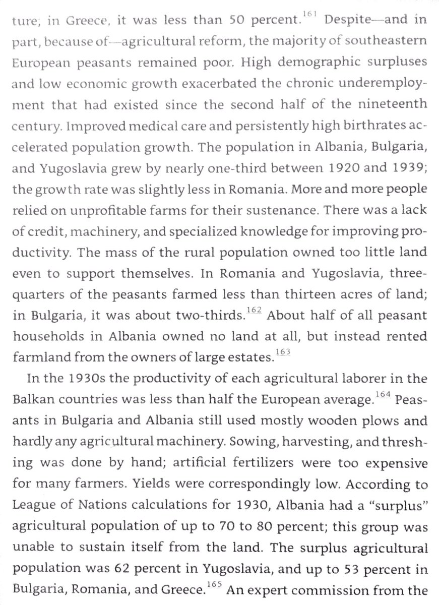Agricultural productivity per worker in Balkans was half the European average in 1930s, & malnutrition was common. Population growth & smaller plots of farmland combined with primitive farming techniques were major factors in this.